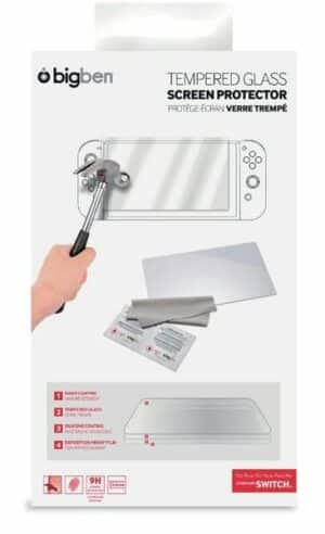 Nintendo Switch - Tempered Glass Screen Protector (Bilschirmschutz & Reinigungstuch)