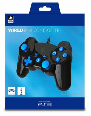 PS3 - Mini Controller Black / Blue (Kabelgebunden)